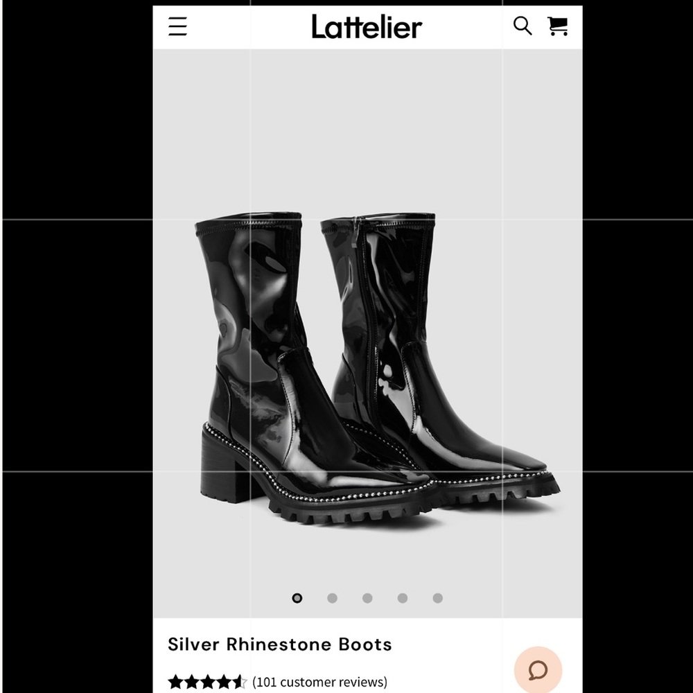 Lattelier Black Patent Rhinestone Bootie